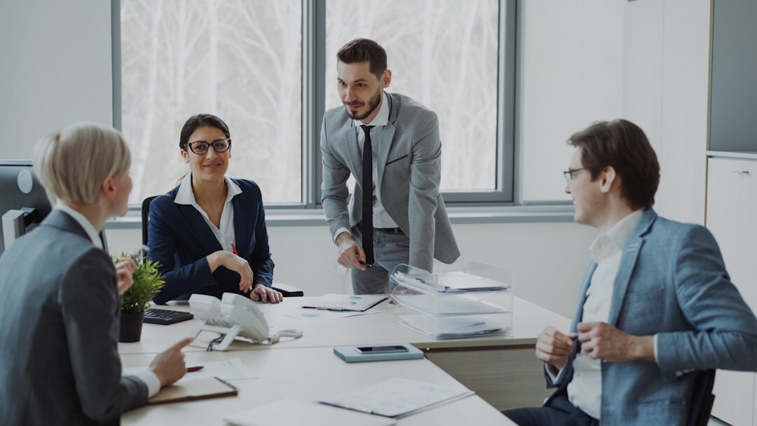person speaking confidently in meeting