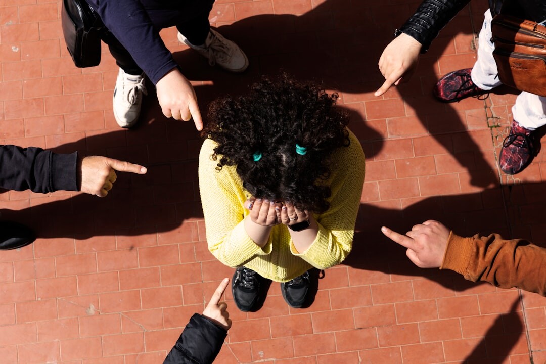 Group of people having a conversation in a circle