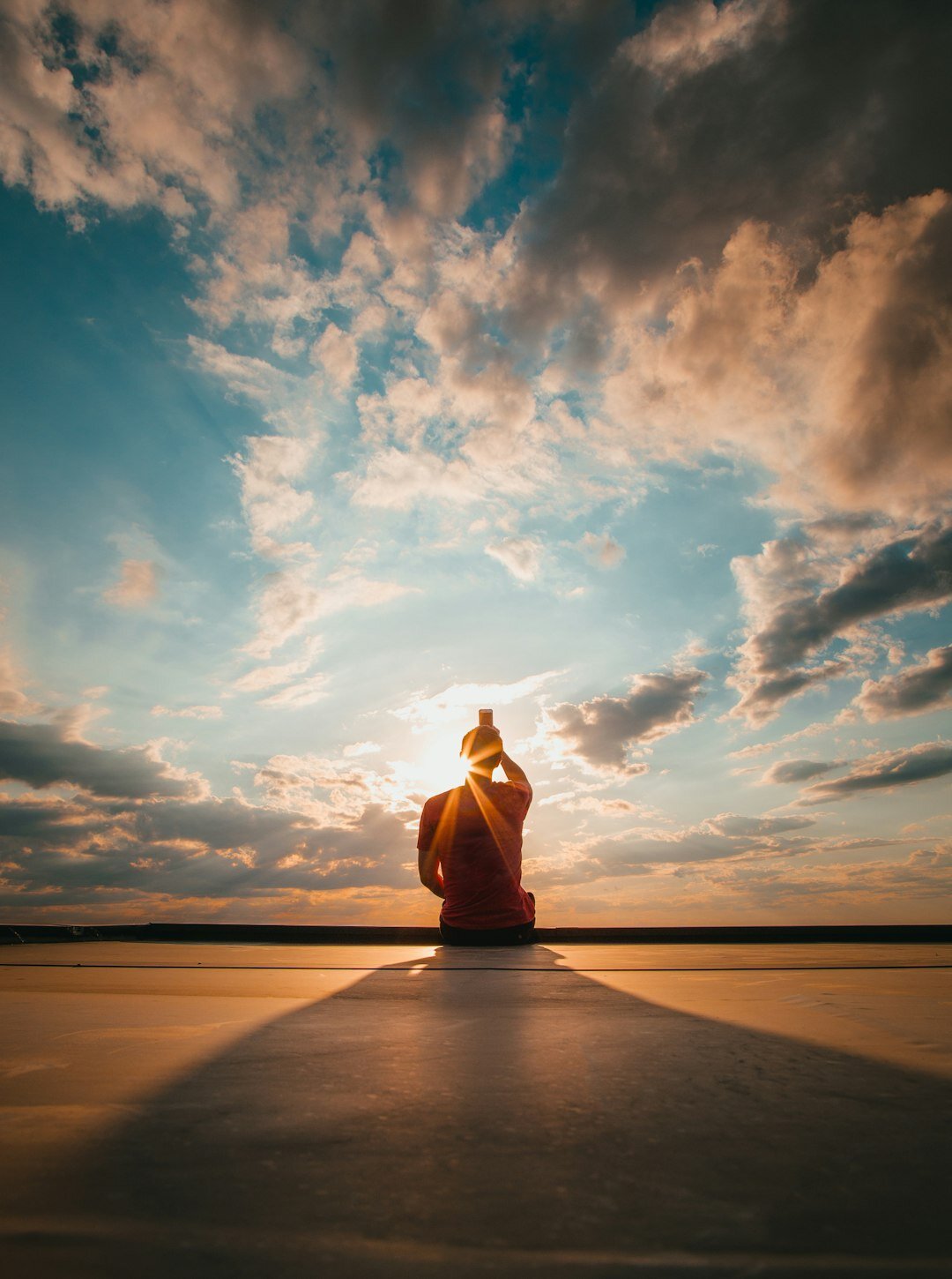 person meditating daily